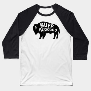 Distressed Lucky Buffalo Design Baseball T-Shirt